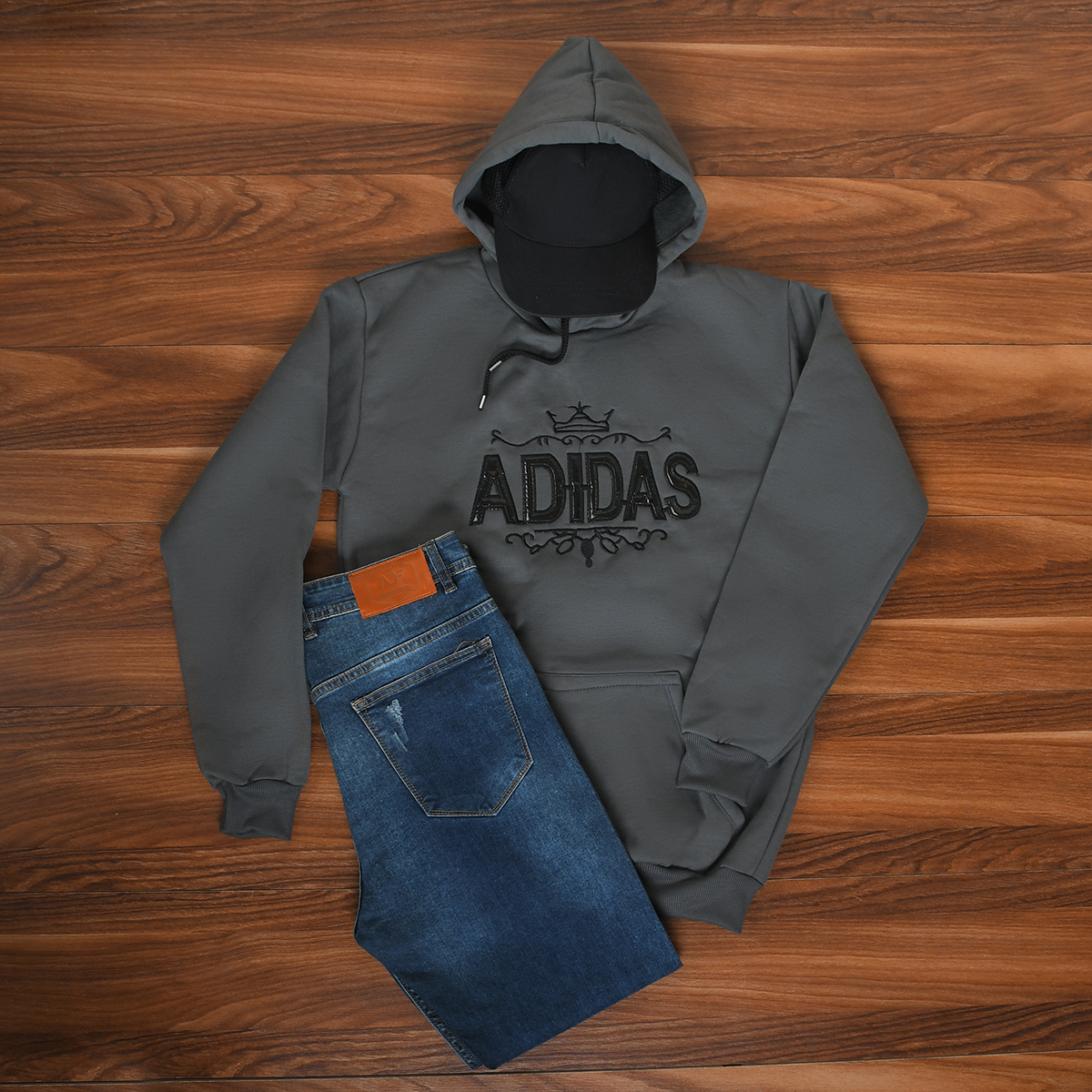 هودی مردانه Adidas طوسی مدل Sahand