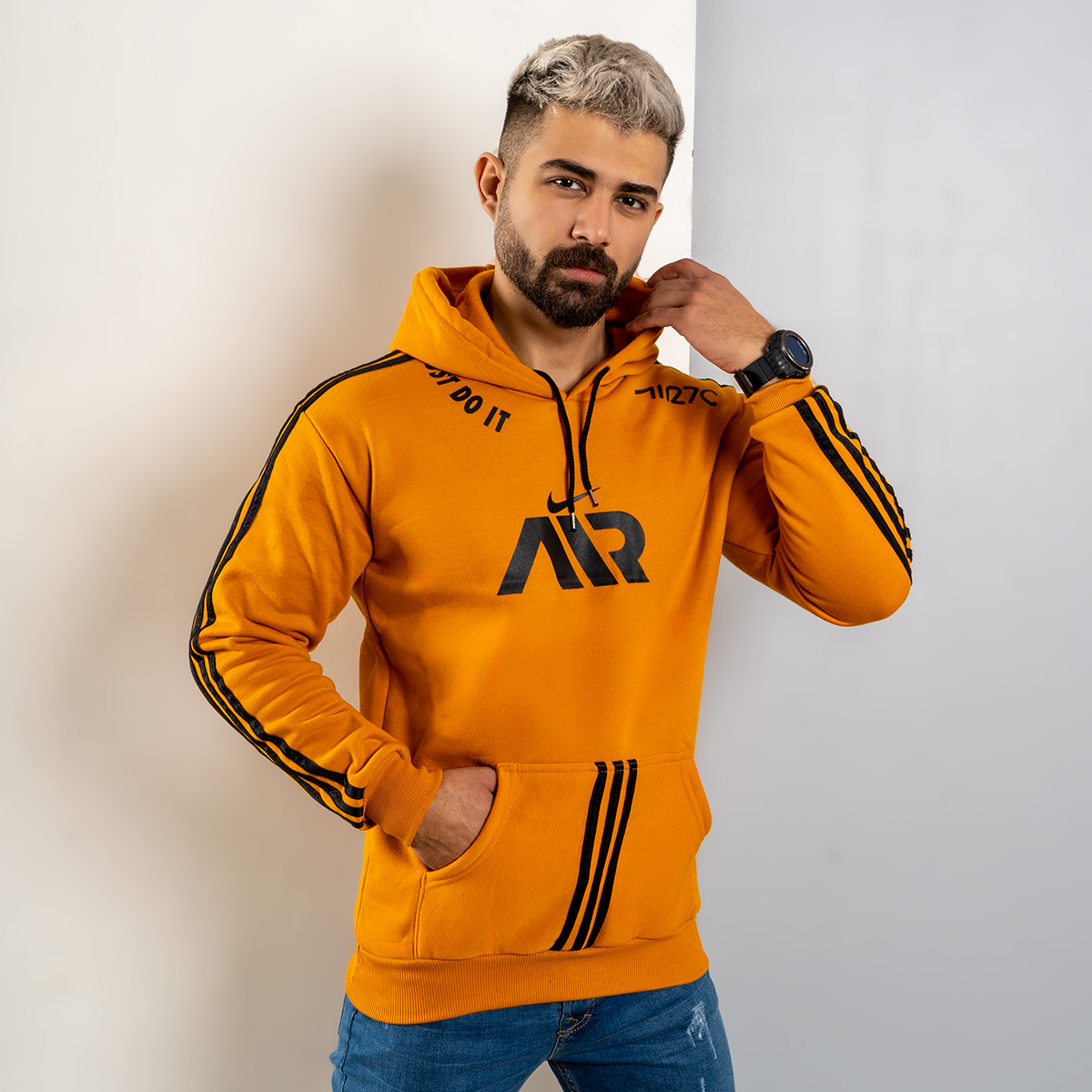هودی NikeAir خردلی مردانه مدلHaman