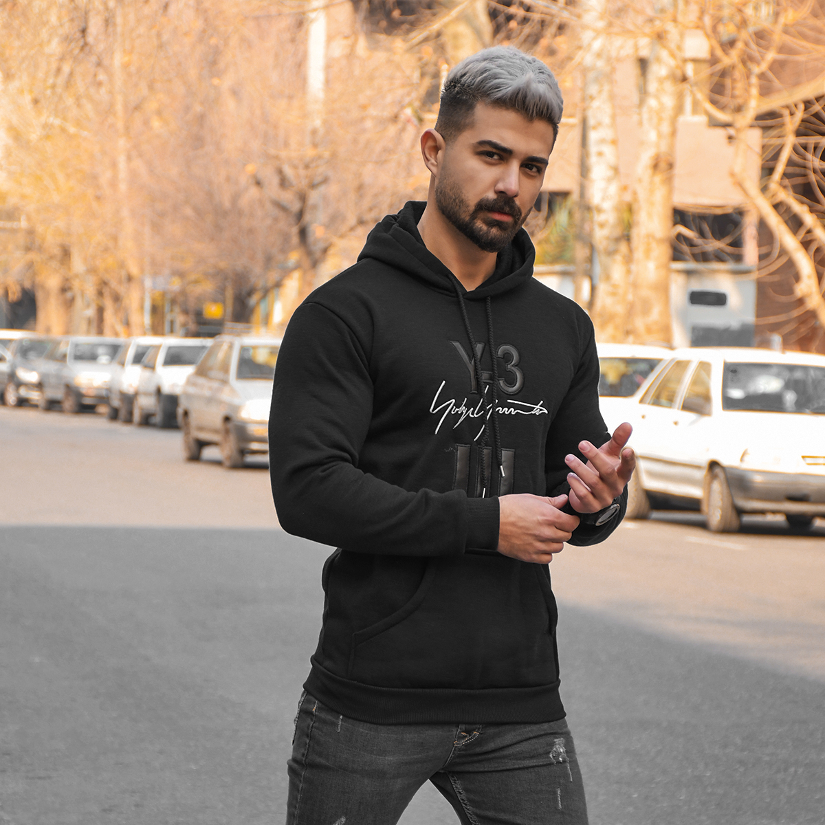 هودی مردانه Y-3 مشکی مدل Eric