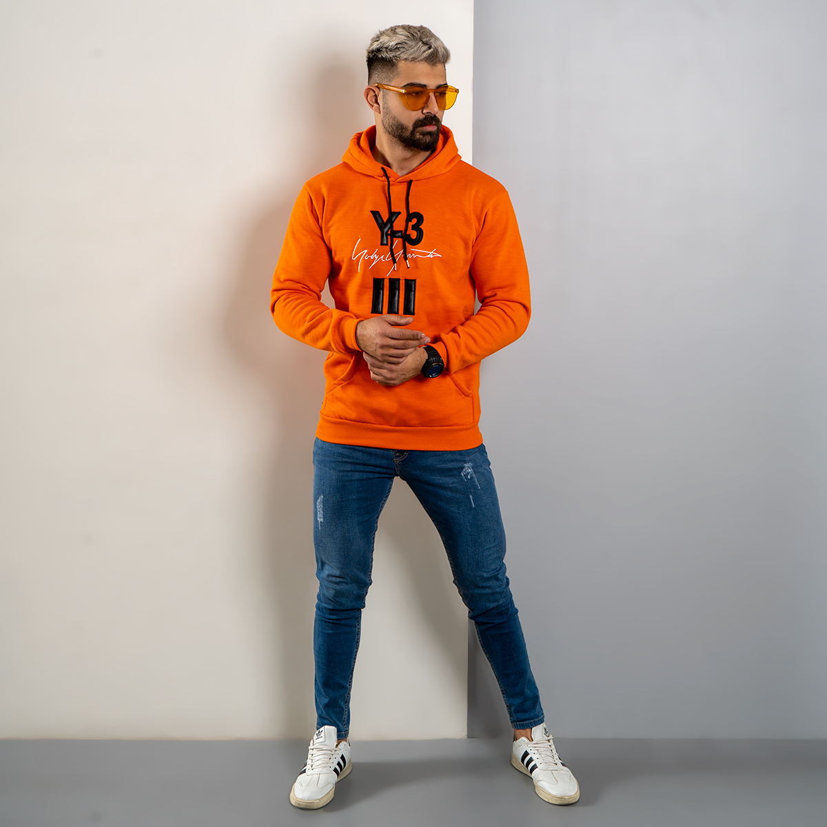 هودی مردانه Y-3 نارنجی مدل Eric