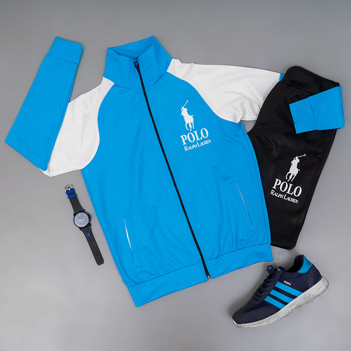 ست سوییشرت شلوار polo مردانه آبی روشن مدل Zarya