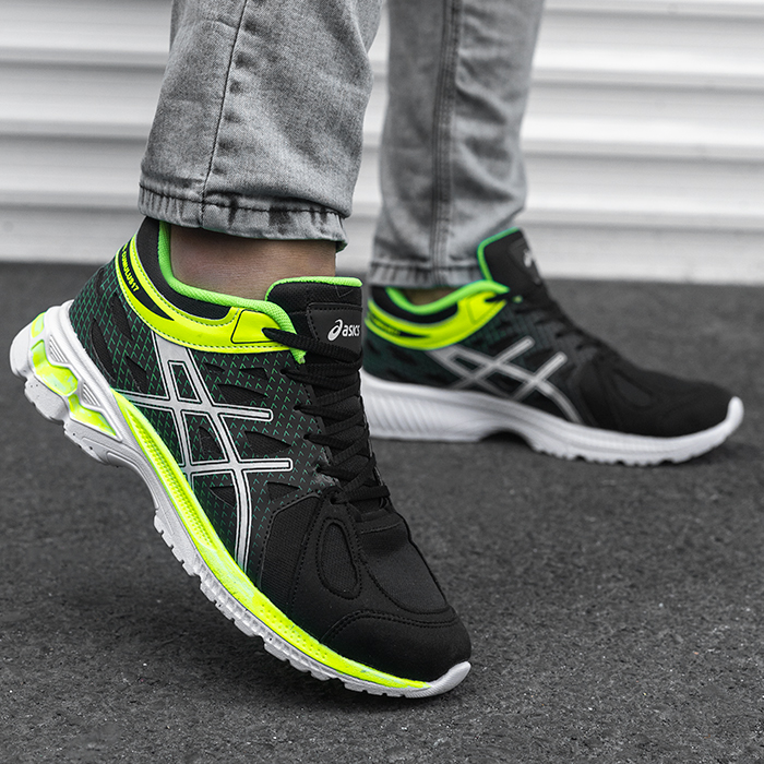 کفش ورزشی Asics مردانه مشکی سبز مدل NERON