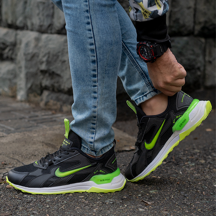 کفش ورزشی Air Max مشکی سبز مردانه مدل Rasin