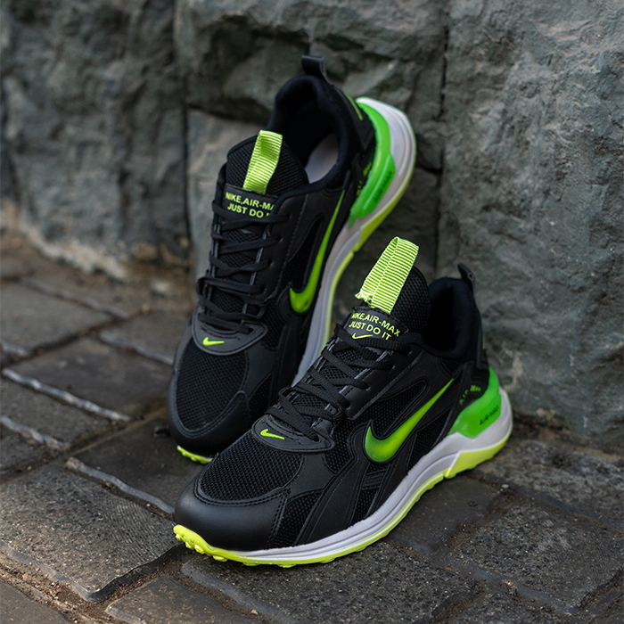 کفش ورزشی Air Max مشکی سبز مردانه مدل Rasin