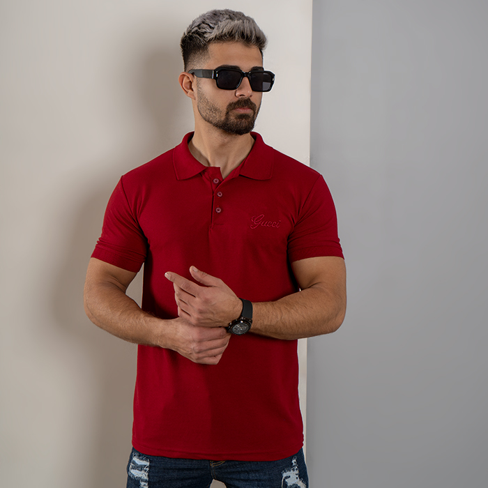 تیشرت مردانه GUCCI زرشکی مدل WALO