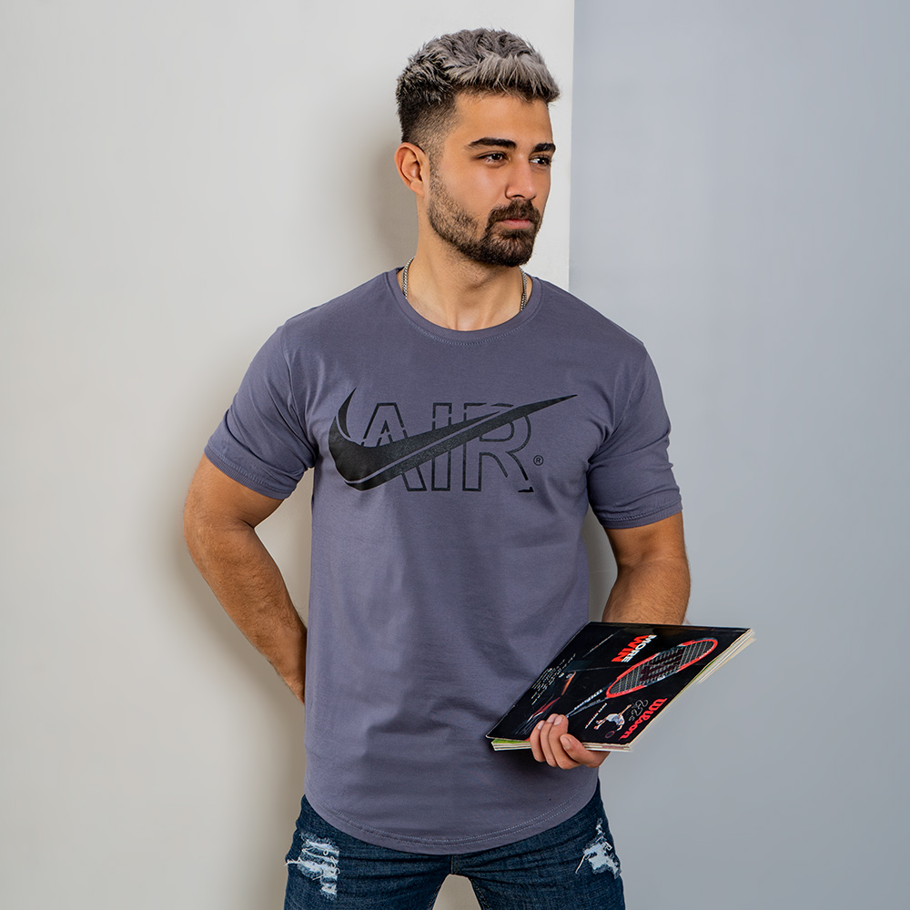 تیشرت مردانه NIKE AIR طوسی مدل ROKO