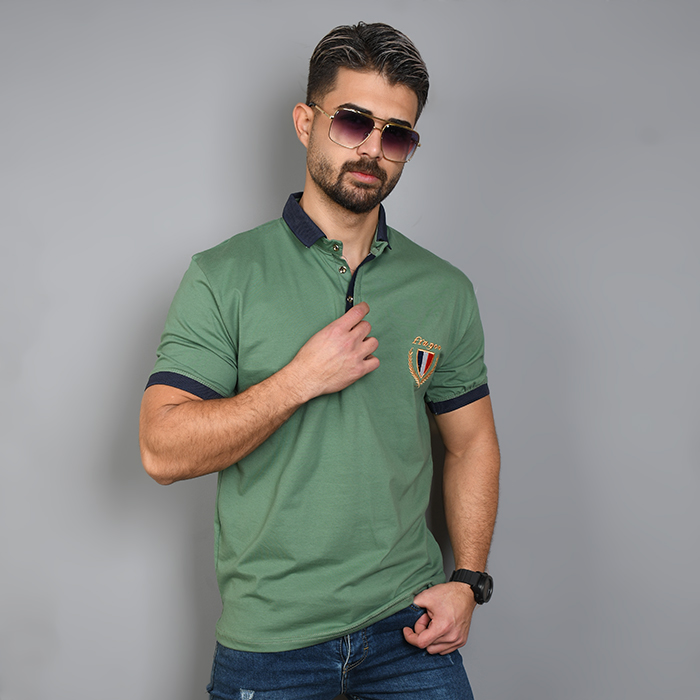 تیشرت مردانه سبز مدل RIBAN