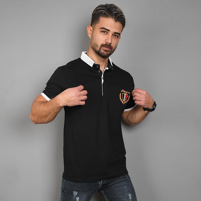 تیشرت مردانه مشکی مدل RIBAN