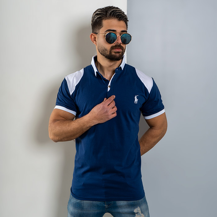 تیشرت Polo آبی مردانه مدل HAKO