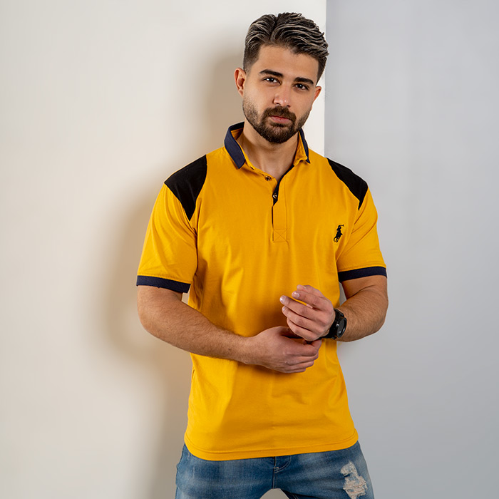 تیشرت Polo خردلی مردانه مدل HAKO