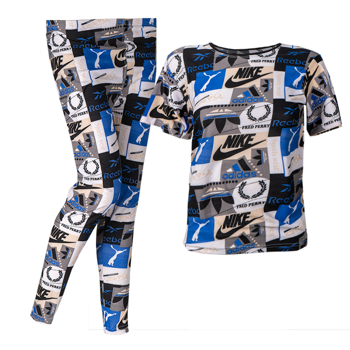 ست تیشرت شلوار Nike دخترانه آبی مدل viana