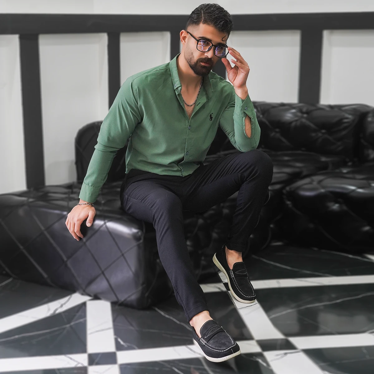 پیراهن شویدی مردانه مدل Fendi