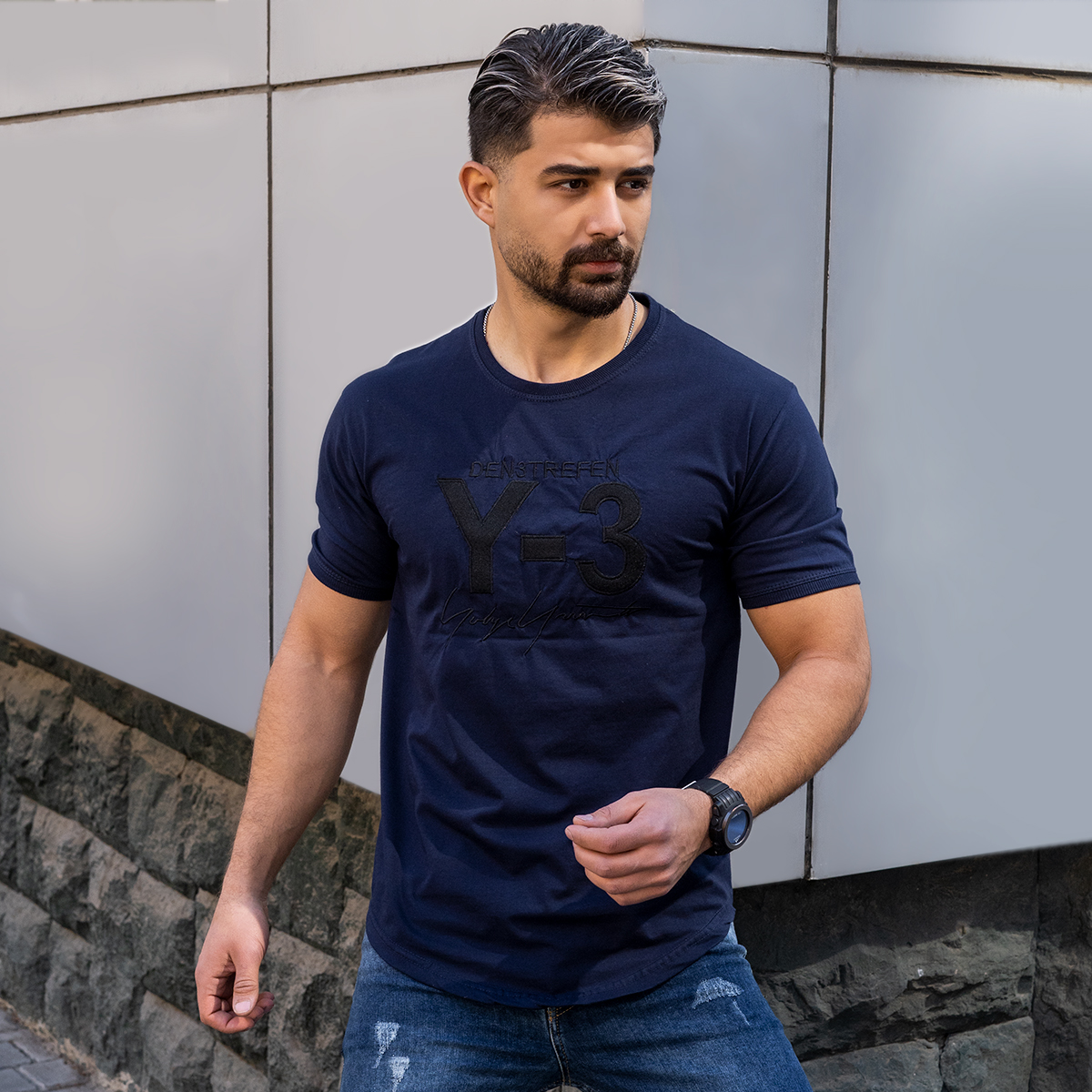 تیشرت Y-3 سرمه ای مردانه مدل savin
