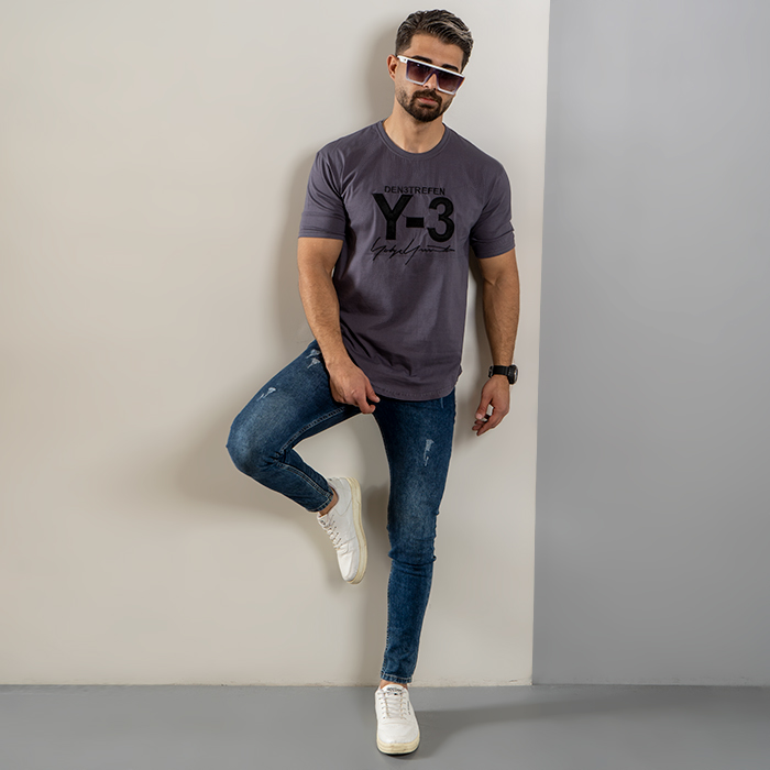 تیشرت Y-3 طوسی مردانه مدل savin
