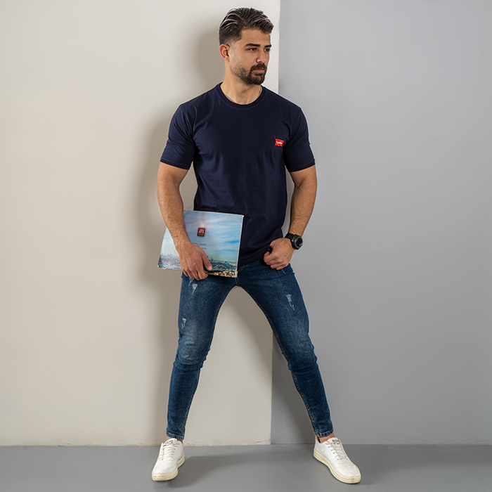 تیشرت مردانه سرمه ای مدل Levis