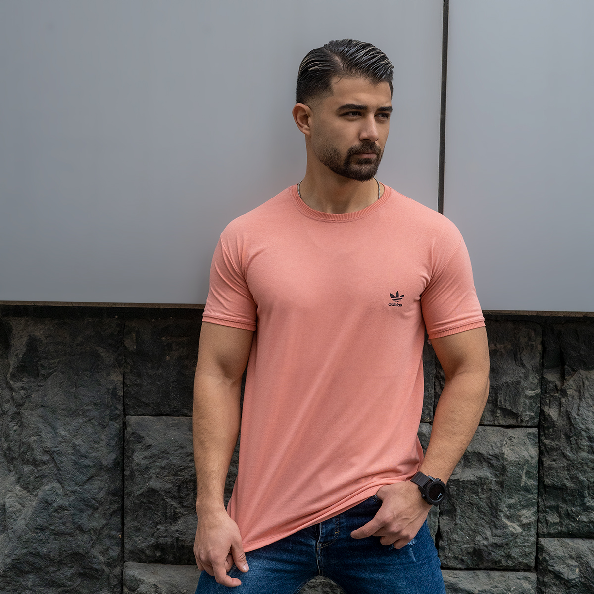 تیشرت ADIDAS مردانه گلبهی مدل Edvard