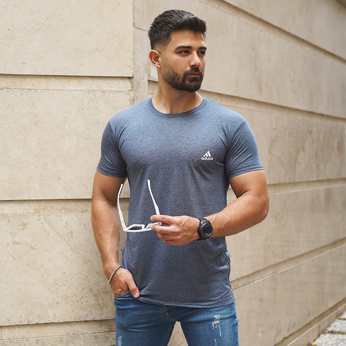 تیشرت آبی مردانه طرح ADIDAS مدل TIAN