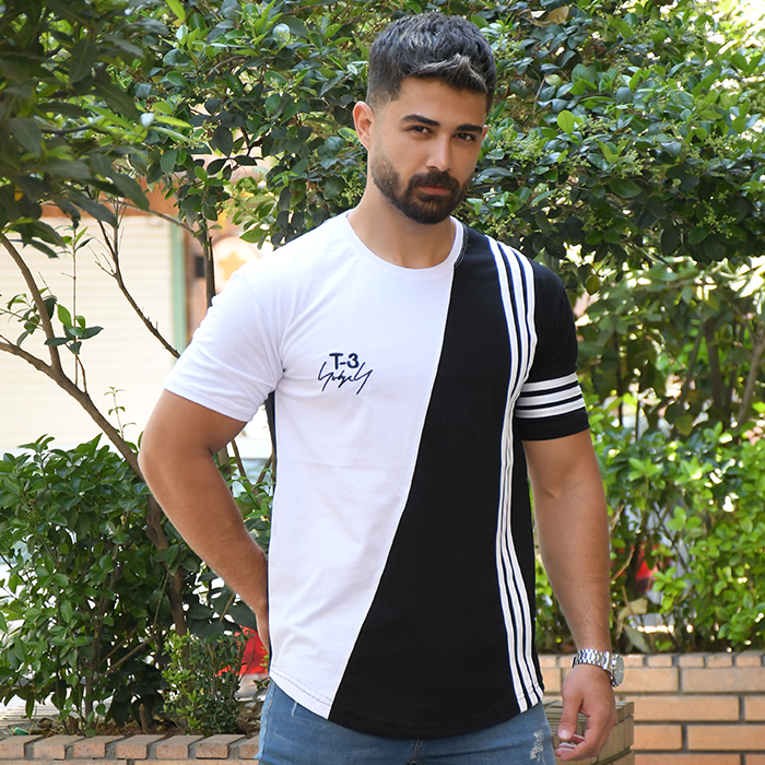 تیشرت T-3 مردانه مشکی مدل MARIO