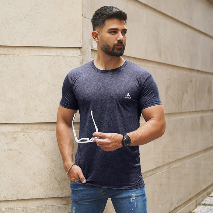 تیشرت سرمه ای مردانه طرح ADIDAS مدل TIAN