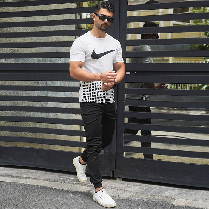 ست تیشرت شلوار Nike مردانه سفید مدل Hesam