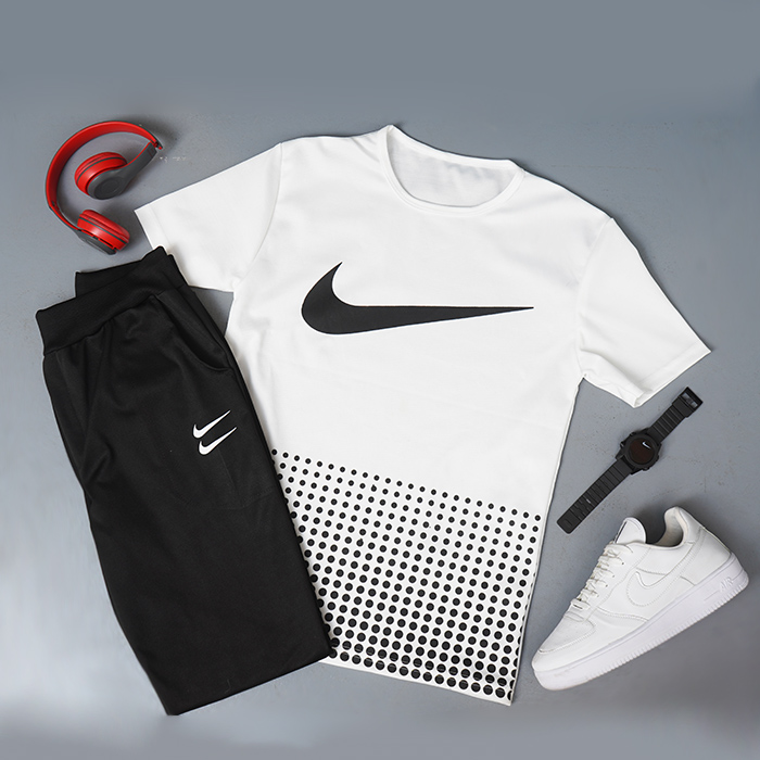 ست تیشرت شلوار Nike مردانه سفید مدل Hesam