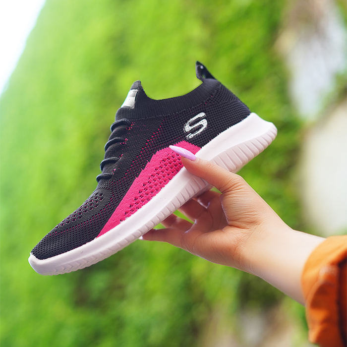 کفش ورزشی SKECHERS مشکی صورتی زنانه مدل melon