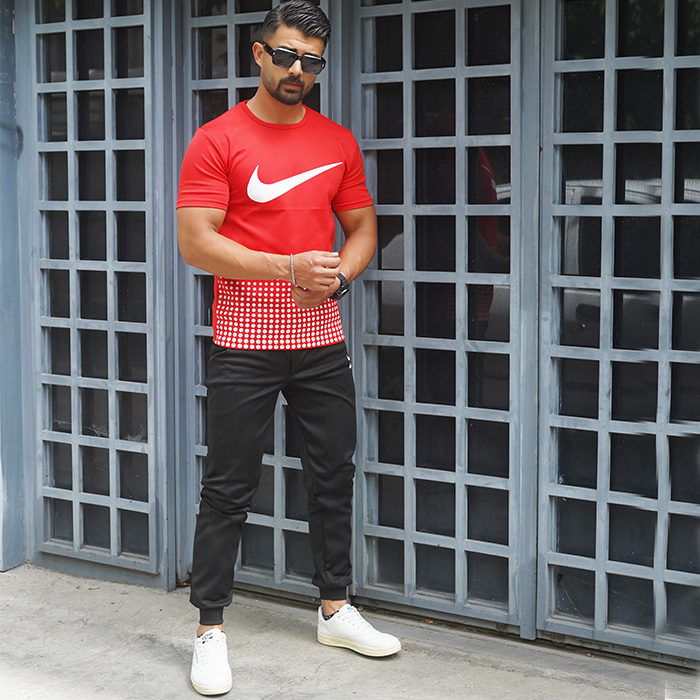 ست تیشرت شلوار Nike مردانه قرمز مدل Hesam