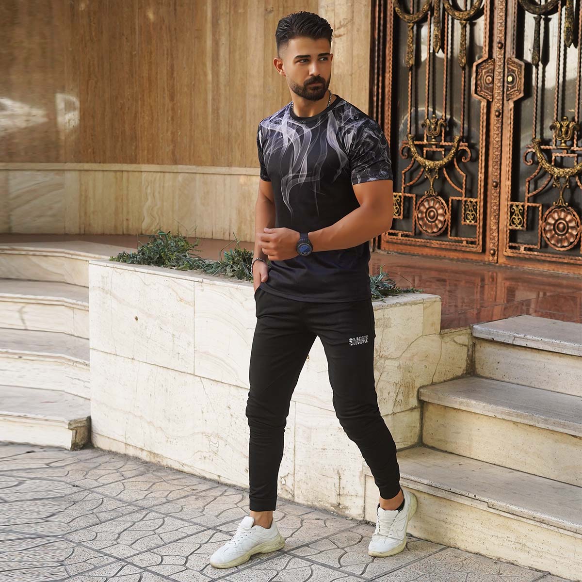 ست تیشرت شلوار مردانه مدل smoke