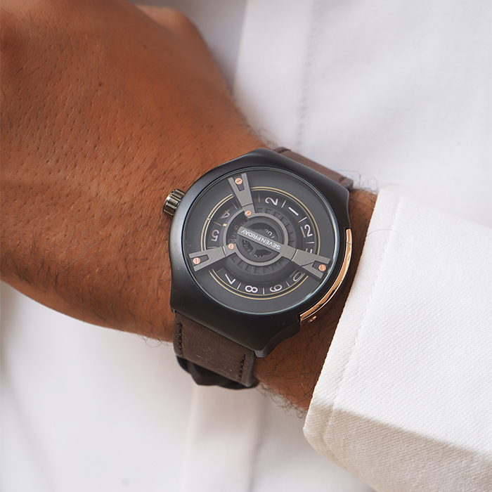 ساعت sevenfriday قهوه ای طلایی مدل Ratio