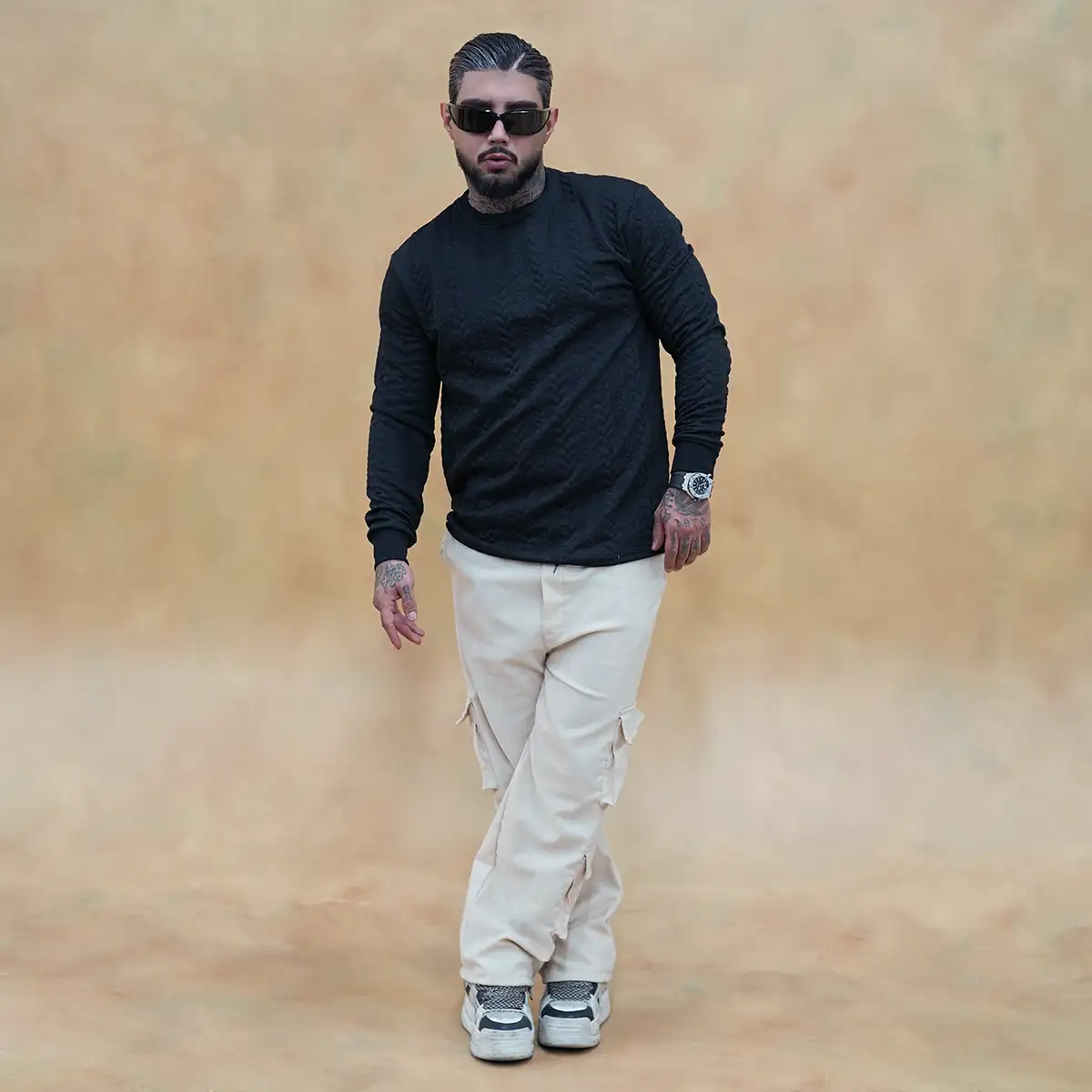 بلوز مردانه مشکی مدل R83