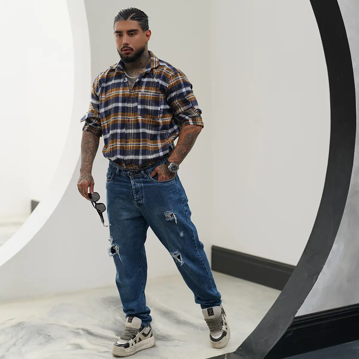پیراهن مردانه نارنجی مدل Ramy