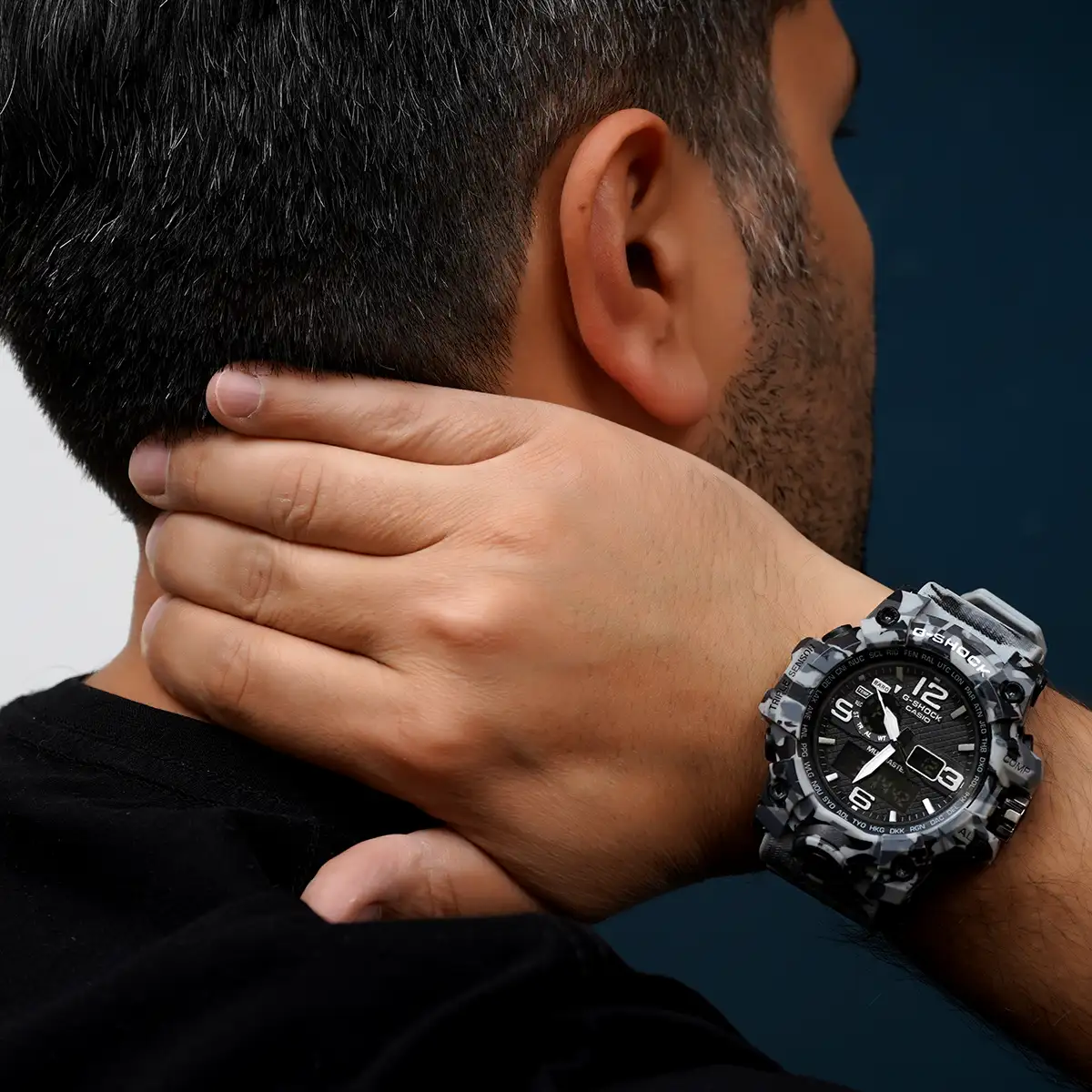 ساعت اسپرت G-SHOCK سه سنسوره طرح ارتشی طوسی Army