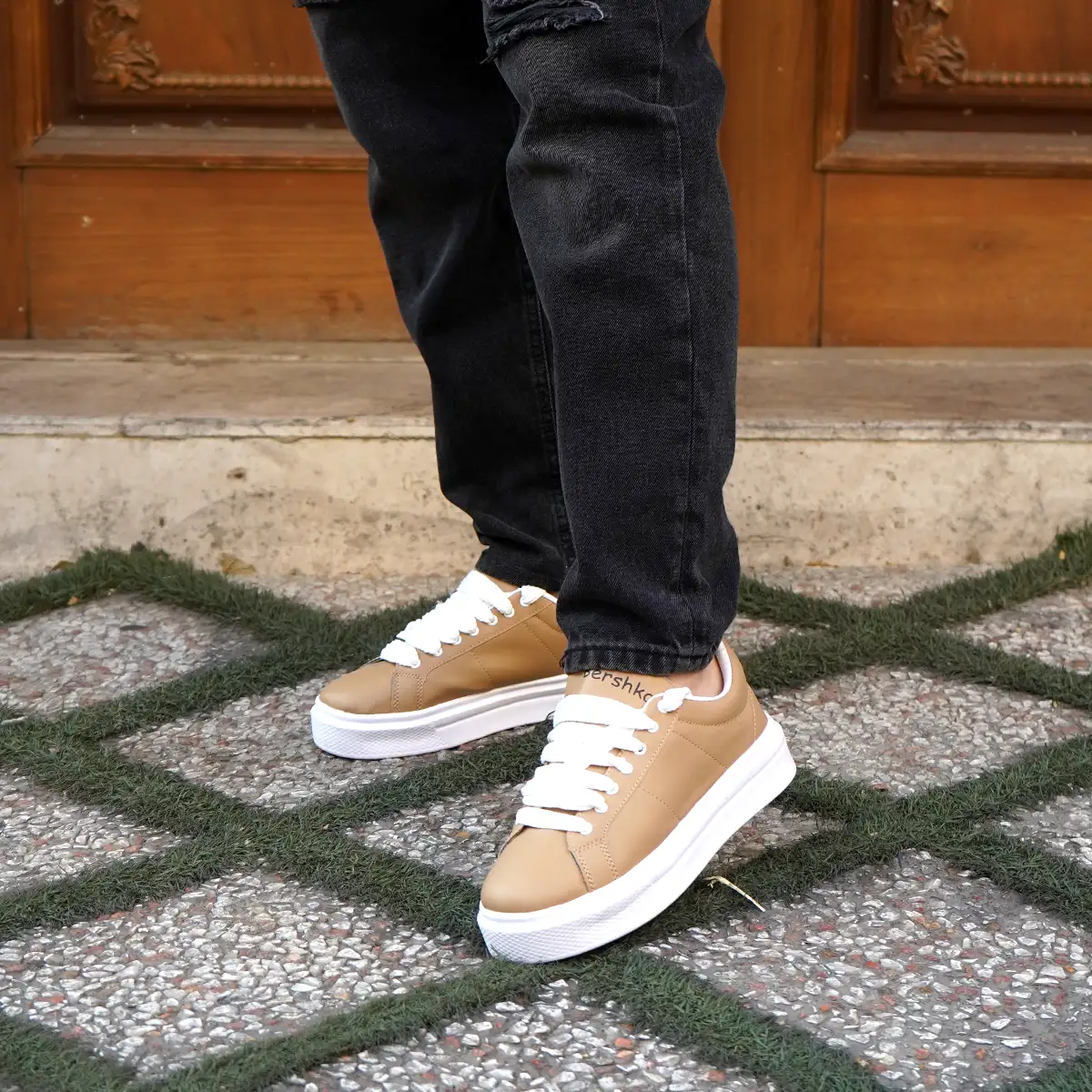 کفش تخت کرم مردانه مدل MANIN