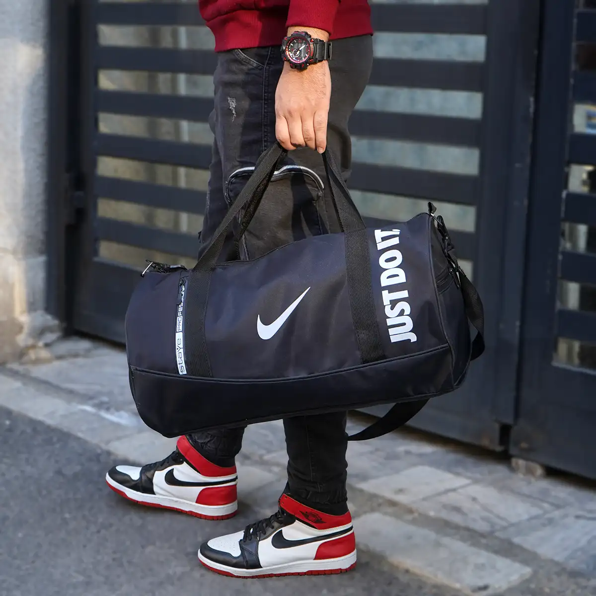 کیف ورزشی just do it مشکی مدل W93