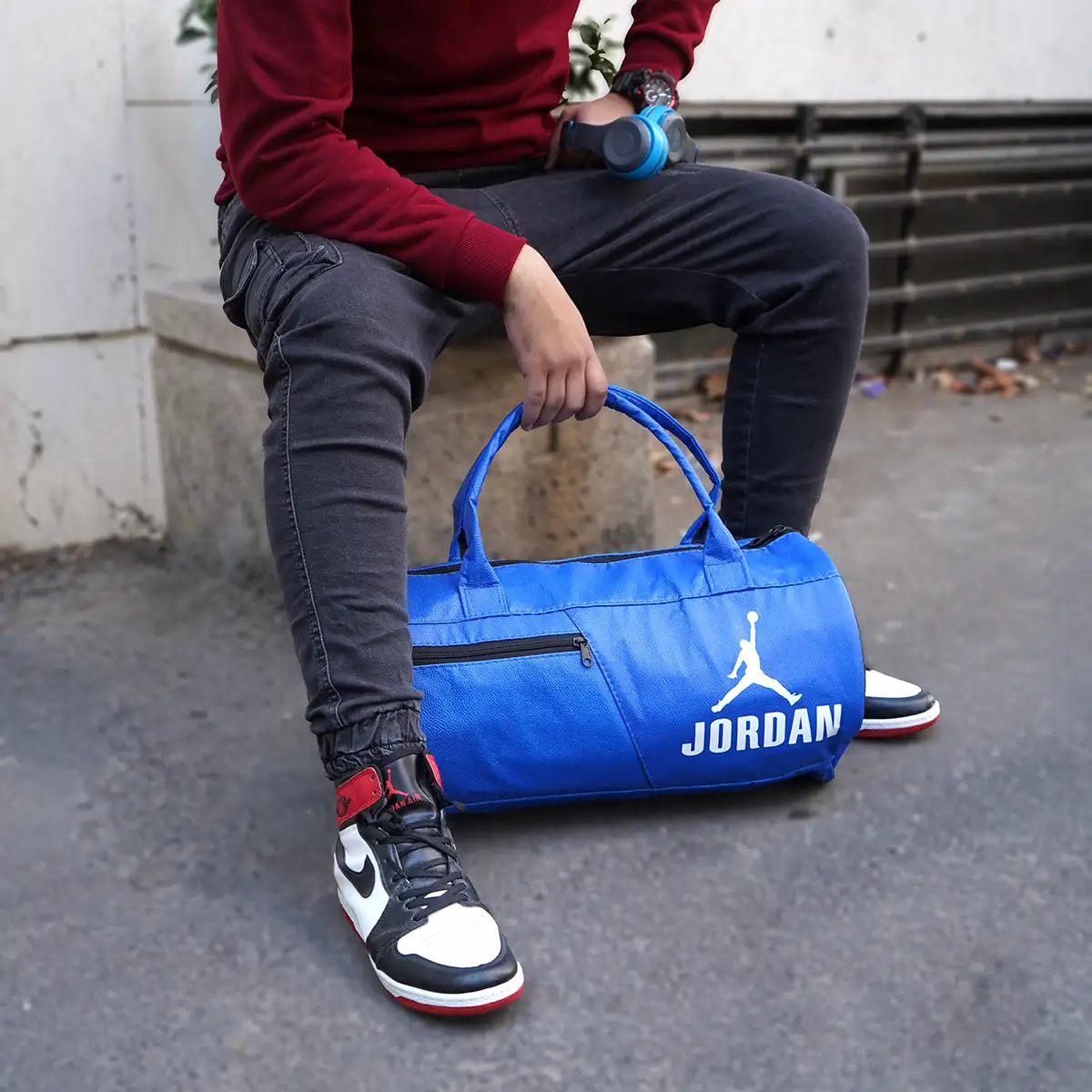 کیف ورزشی آبی Jordan مدل J72