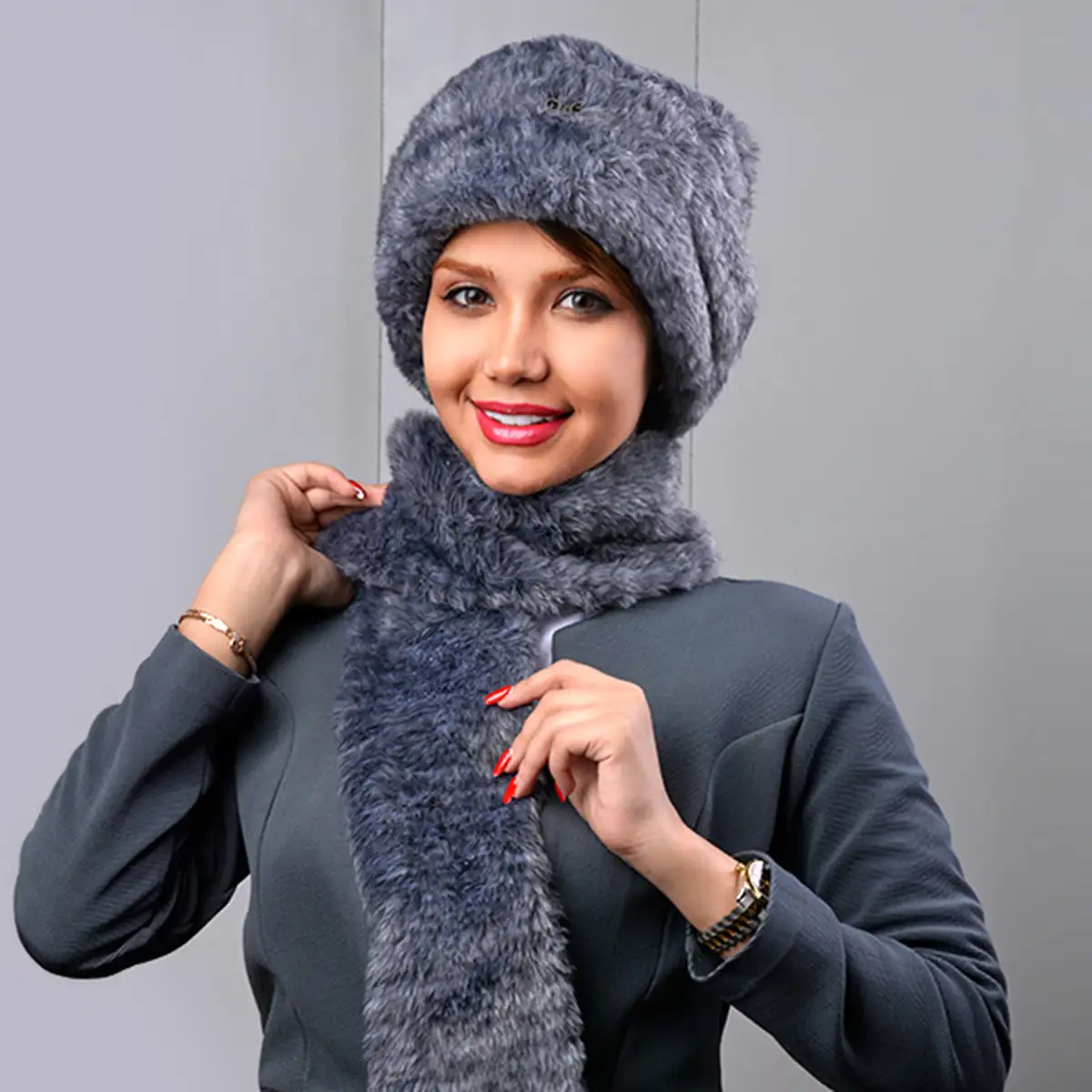 ست شال و کلاه دخترانه مدل SATIA