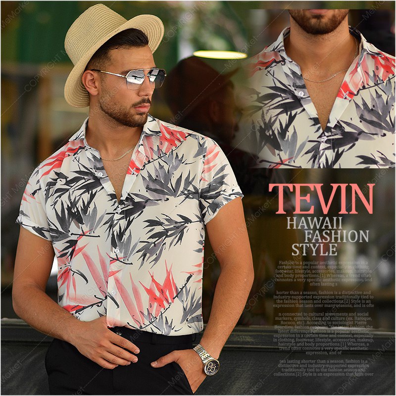 پیراهن هاوایی مردانه مدل TEVIN