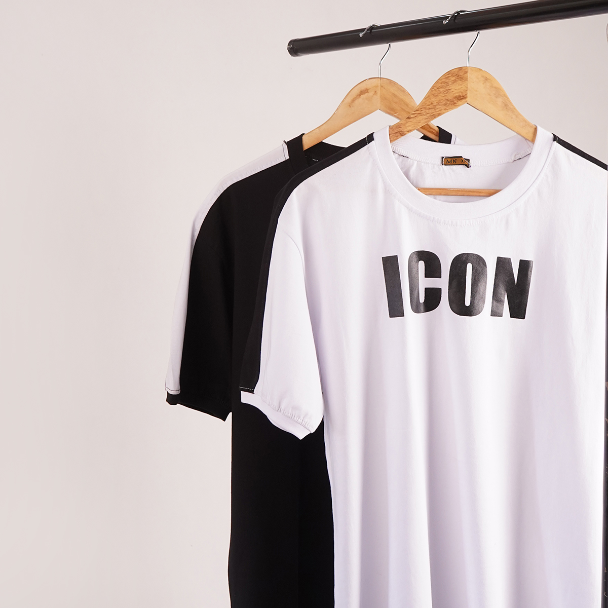 تیشرت مردانه مشکی مدل ICON