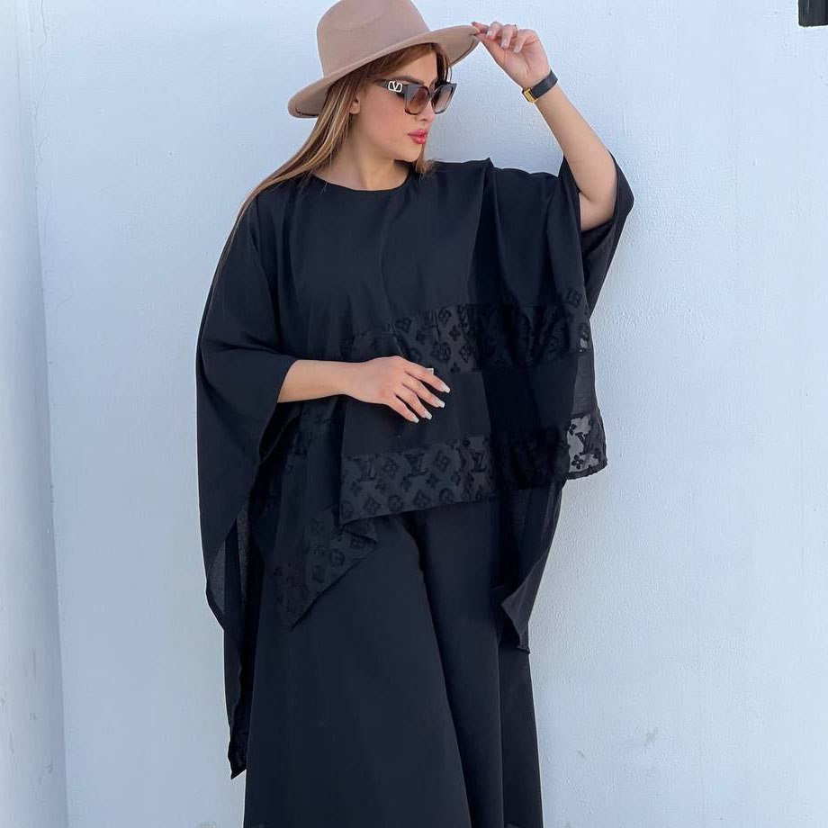 ست زنانه پانچ و دامن شلواری مدل Shadi