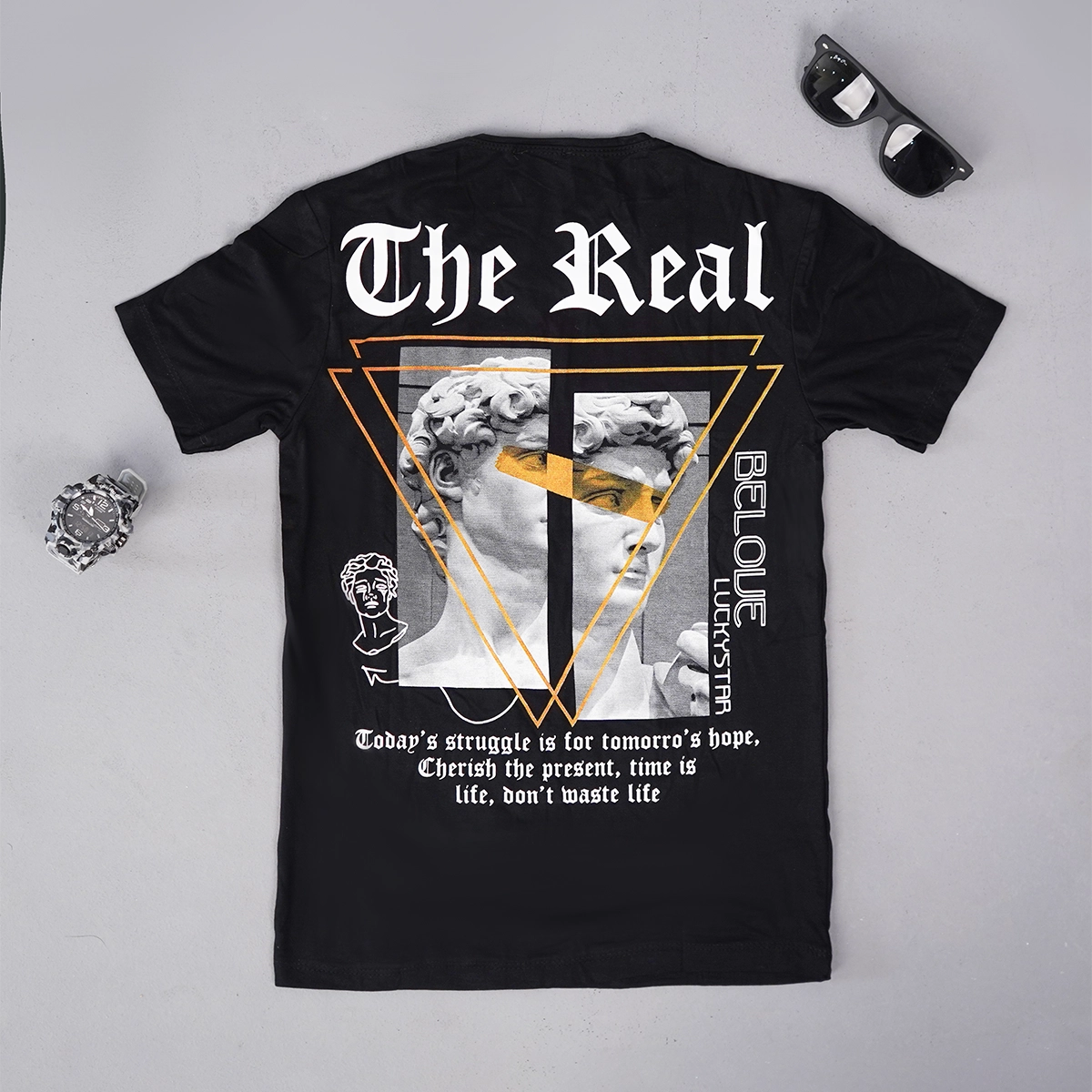 تیشرت مردانه طرحدار مدل The Real