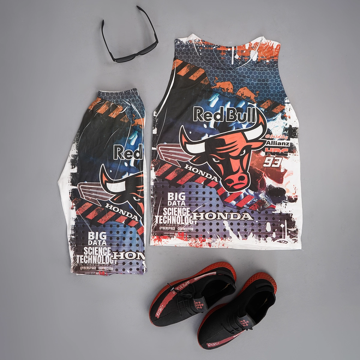 ست رکابی شلوارک مردانه مدل Red Bull