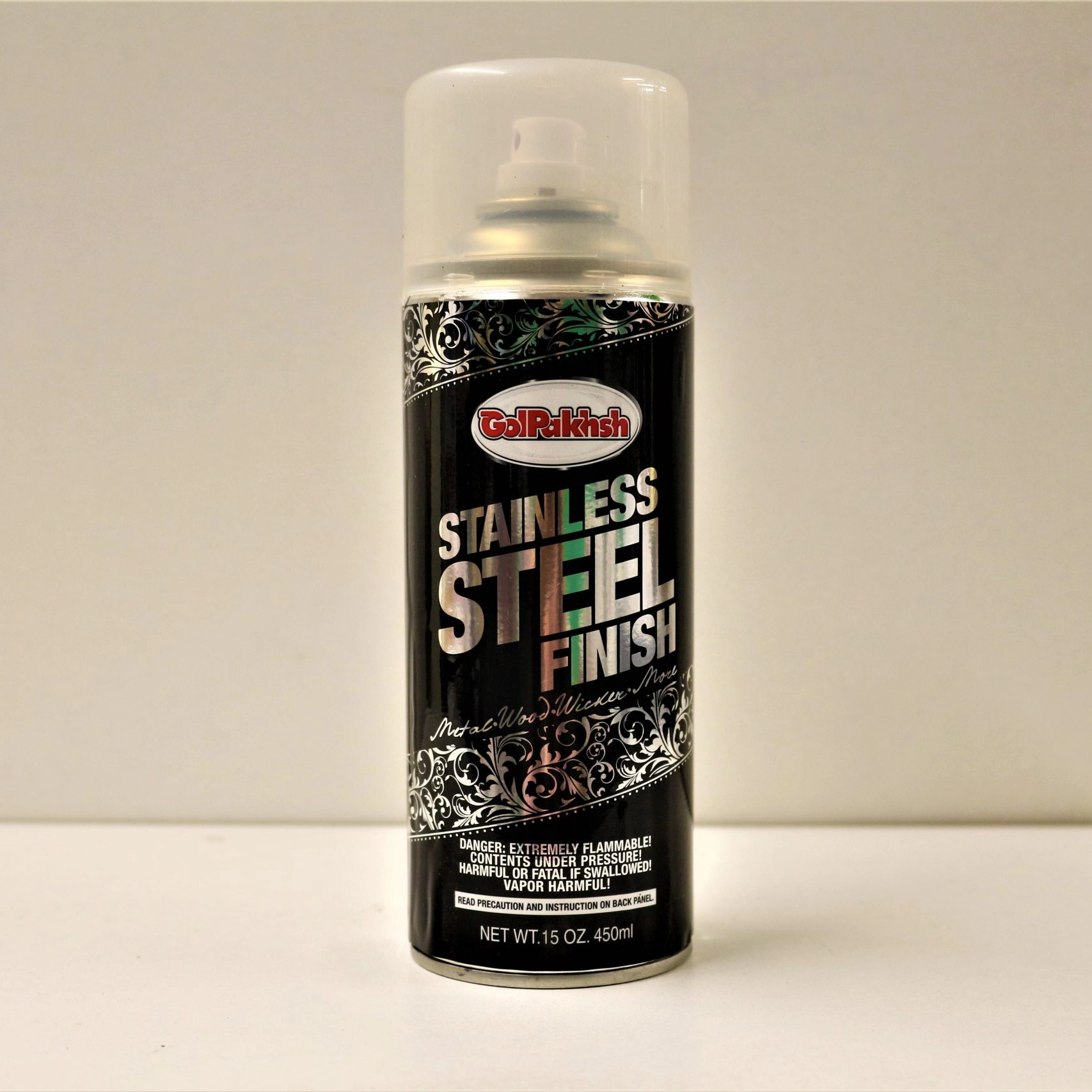 اسپری رنگ کروم استیل گل پخش مدل STAINLESS STEEL