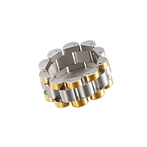 انگشترمردانه طلایی نقره ای مدل Rolex