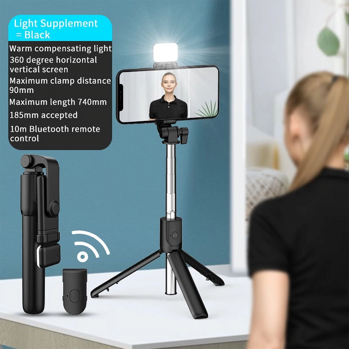 سه پایه و منوپاد موبایل مدل Selfie Stick