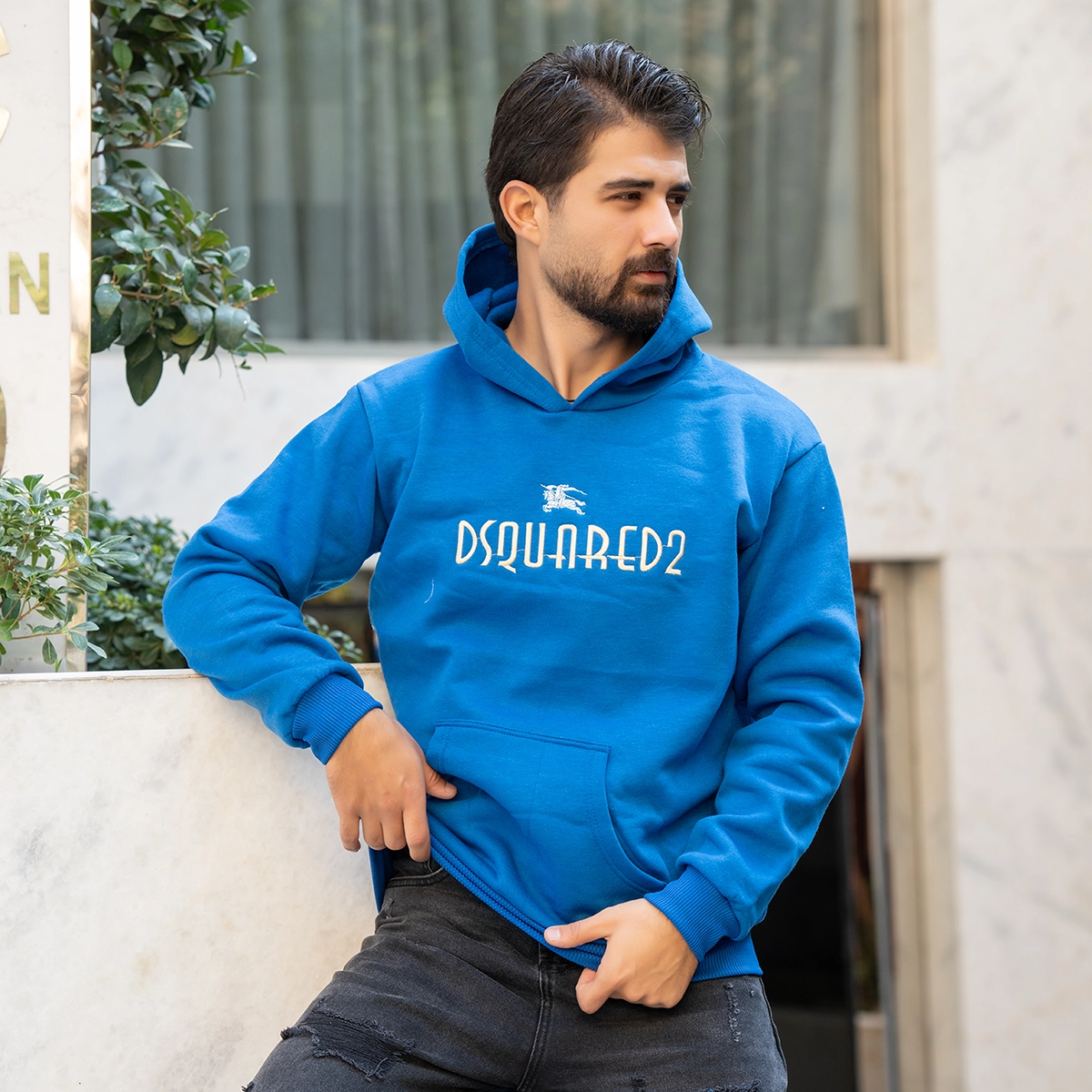هودی مردانه آبی DSQUARED2 مدلBehrad