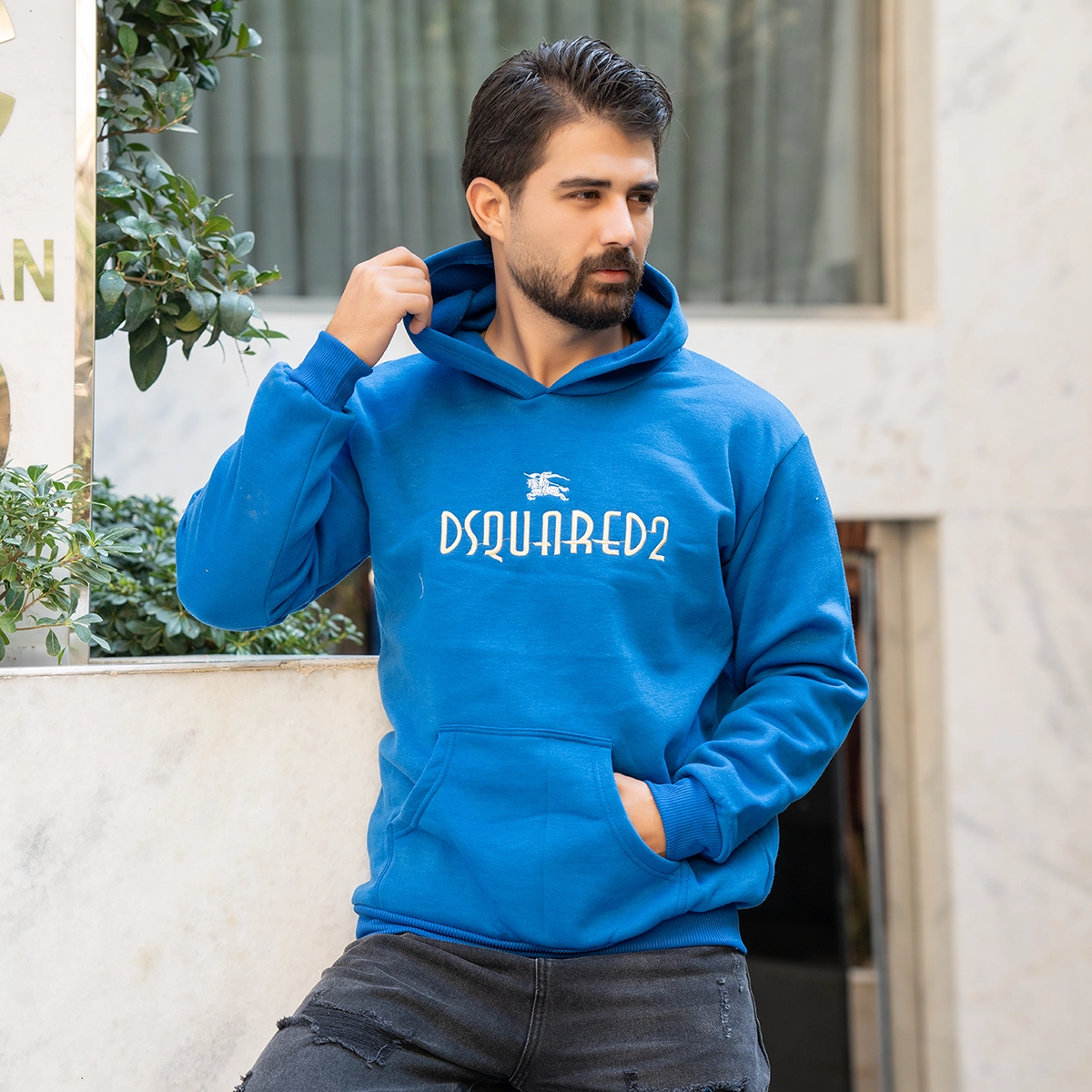 هودی مردانه آبی DSQUARED2 مدلBehrad