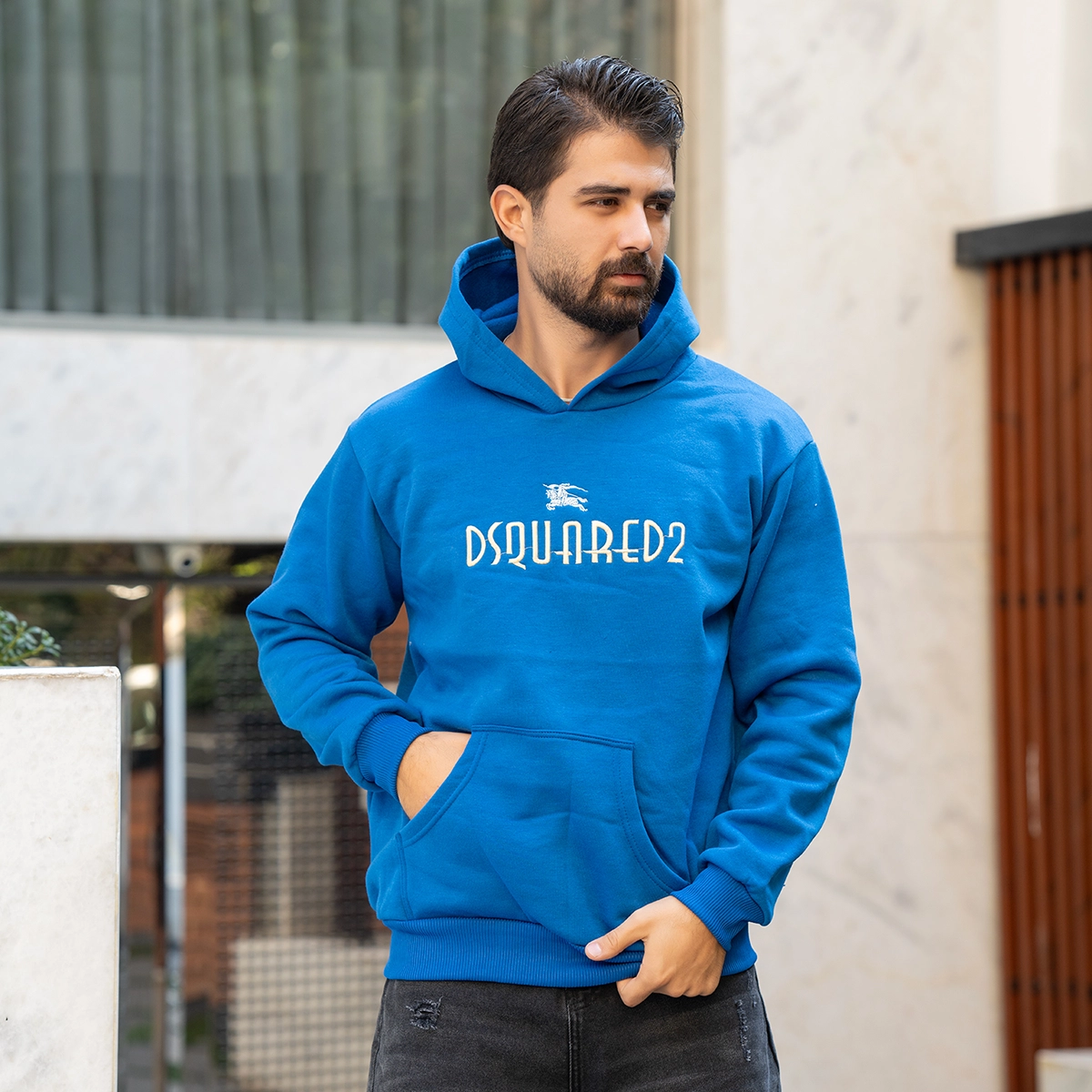 هودی مردانه آبی DSQUARED2 مدلBehrad
