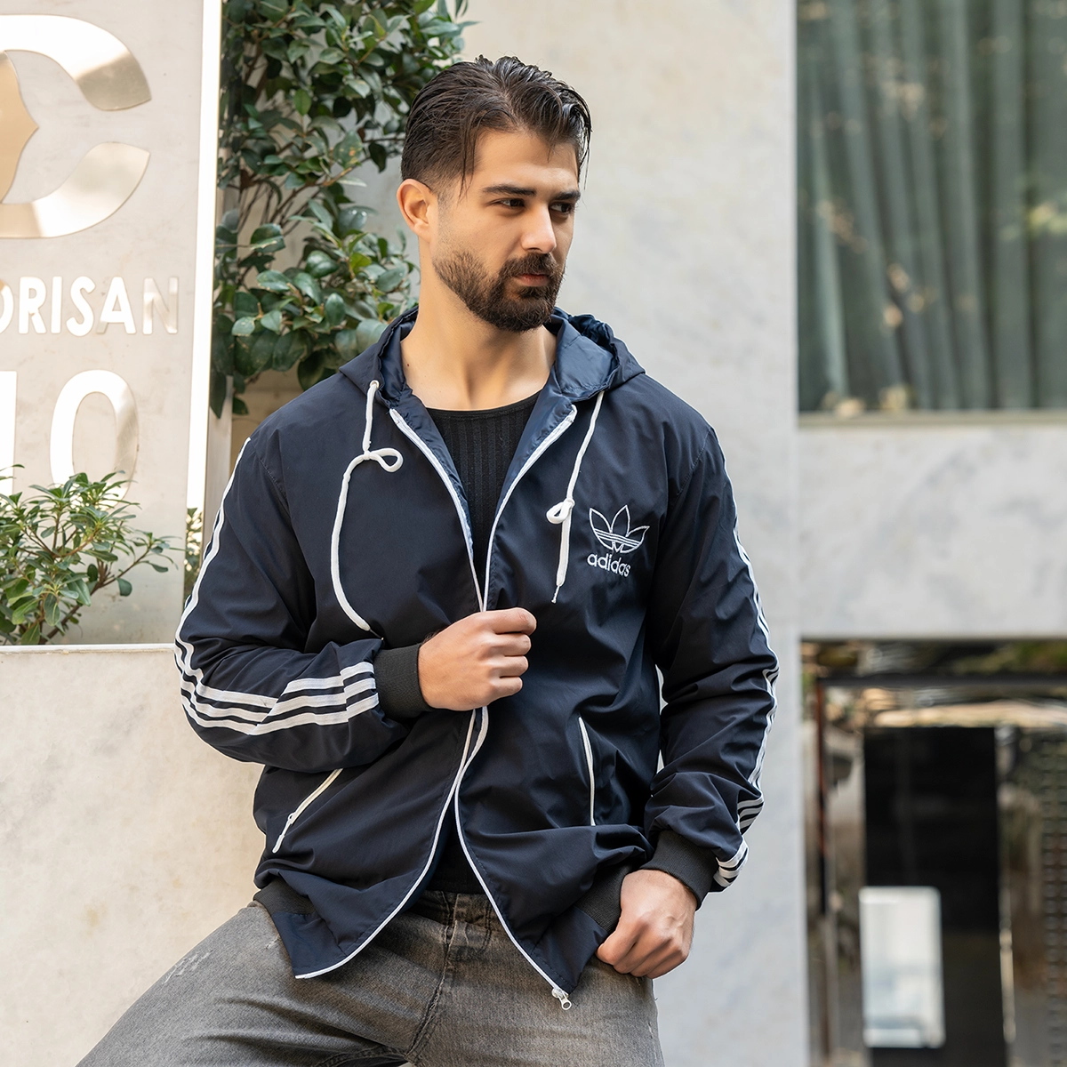 کاپشن بادی مردانه سرمه ای مدل P300