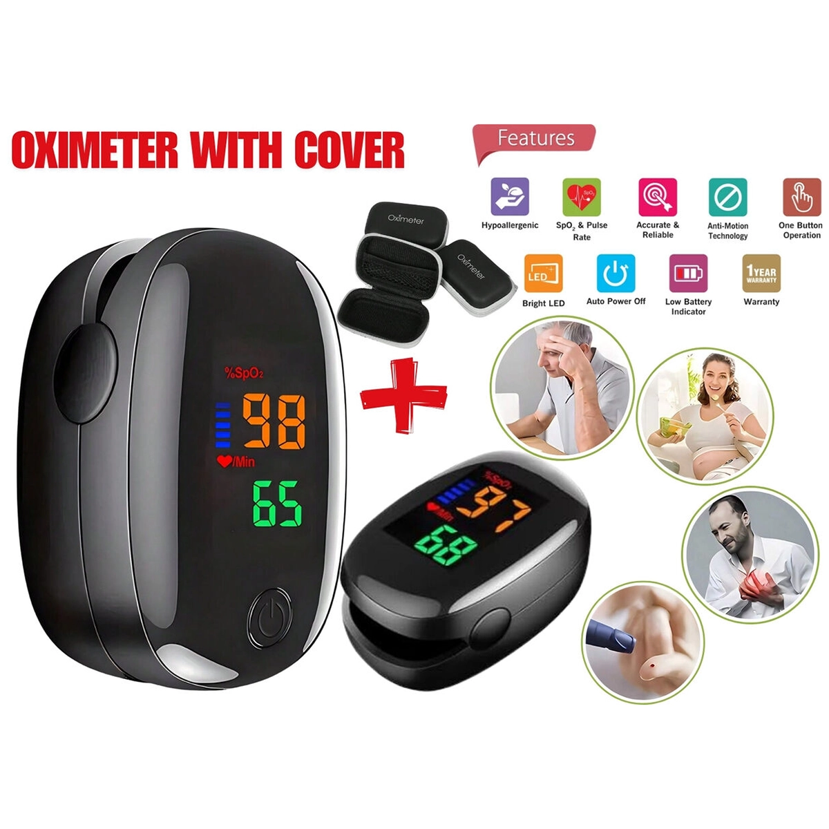پالس اکسیمتر (اکسیژن سنج) دیجیتال SMH-01