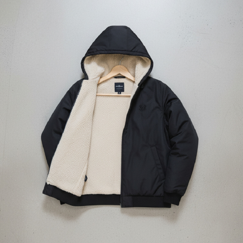 کاپشن مردانه مشکی داخل تمام خز مدل adidas-مشکی